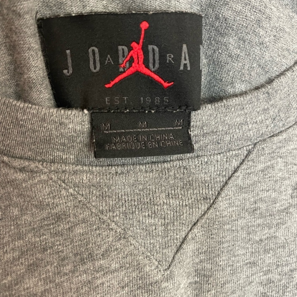 Jordan Air grey long sleeve men’s shirt embroidered multicolor logo size medium - Picture 6 of 8